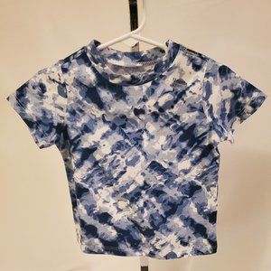 Blue and White patterned Cotton T-Shirt, 12-months (First Impressions)